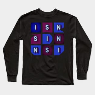 Sin - white letters in blue and red boxes, frame in the form of a capital letter "J" Long Sleeve T-Shirt